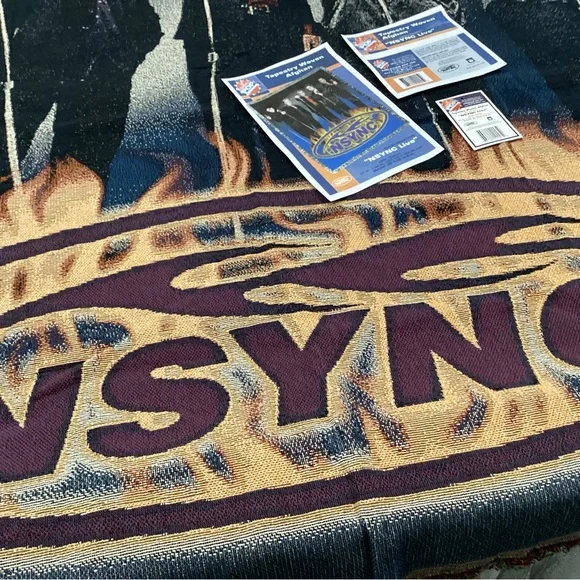 🔵 Vintage & New “NSYNC Live" Throw Blanket Afghan - Highly Collectible - Rare - Picture 5 of 9